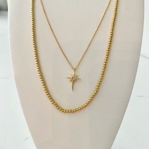 2 for 1. Celestial star pendant necklace and small ball link chai…